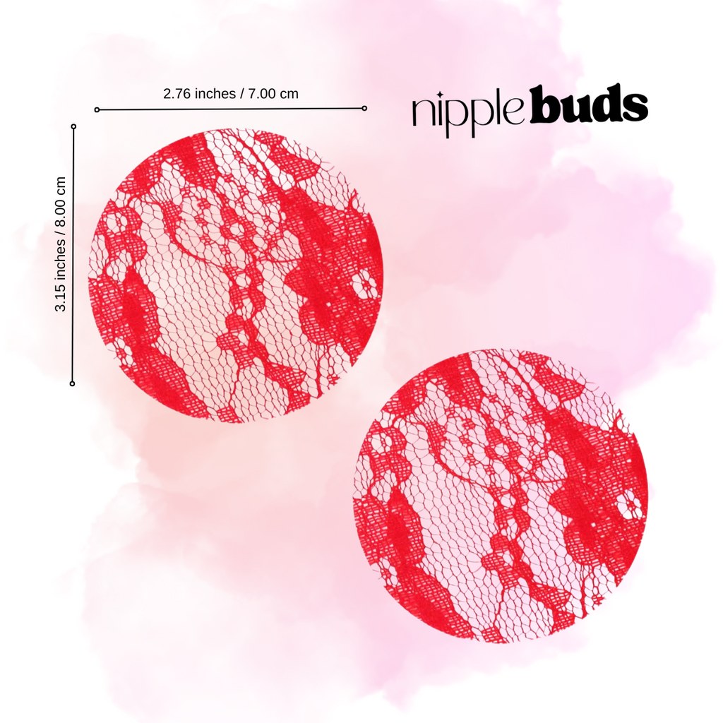 Red Lace Circle Nipple Pasties