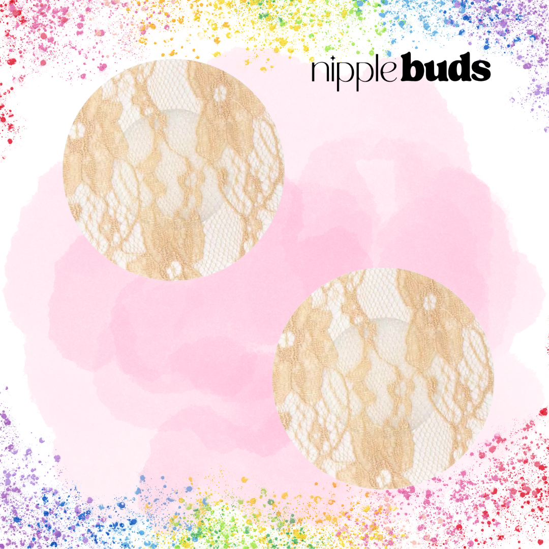 Beige Lace Circle Nipple Pasties
