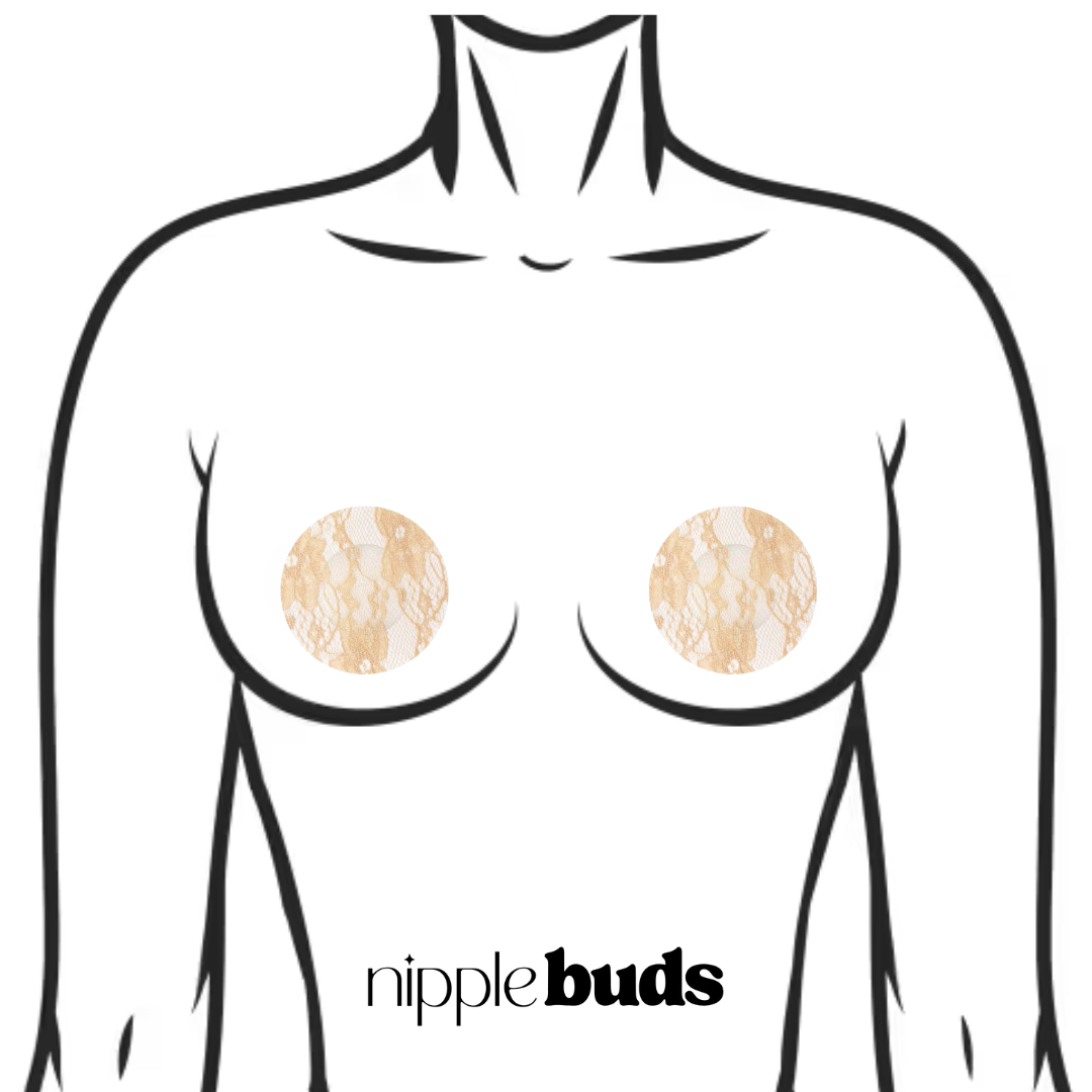 Beige Lace Circle Nipple Pasties