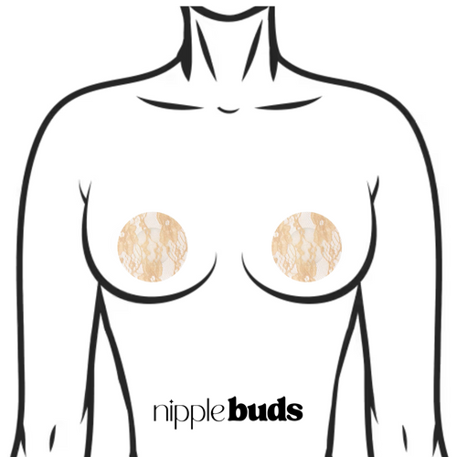 Beige Lace Circle Nipple Pasties