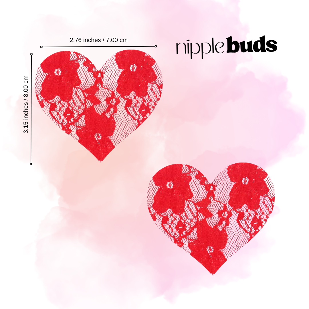 Red Lace Heart Nipple Pasties