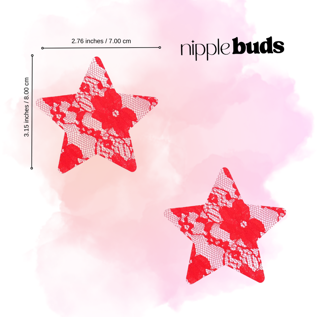 Red Lace Star Nipple Pasties
