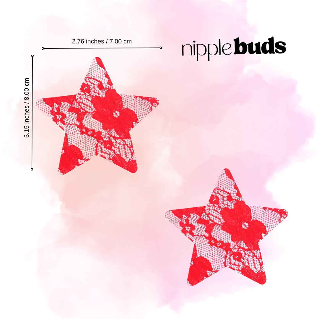 Red Lace Star Nipple Pasties