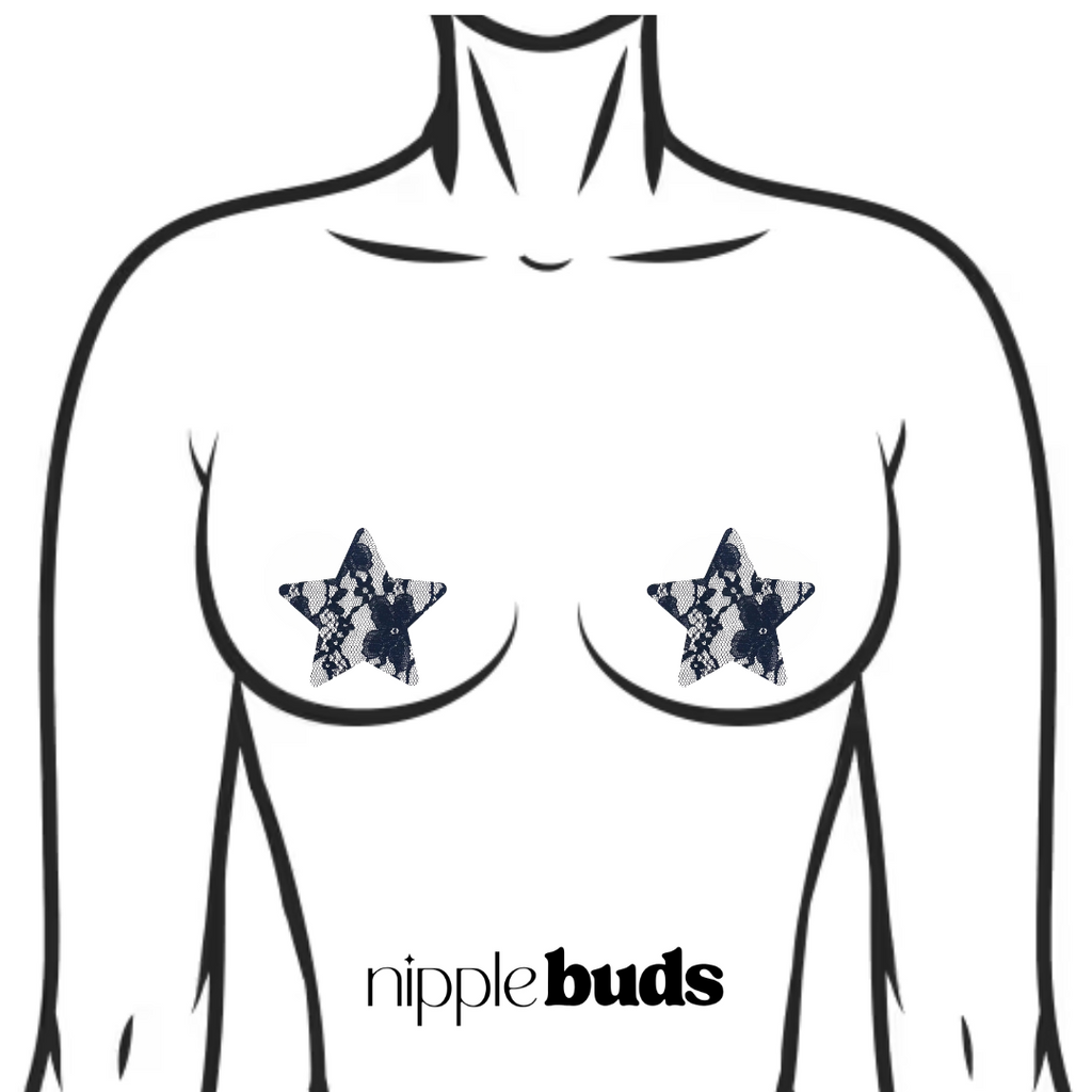 Black Lace Star Nipple Pasties