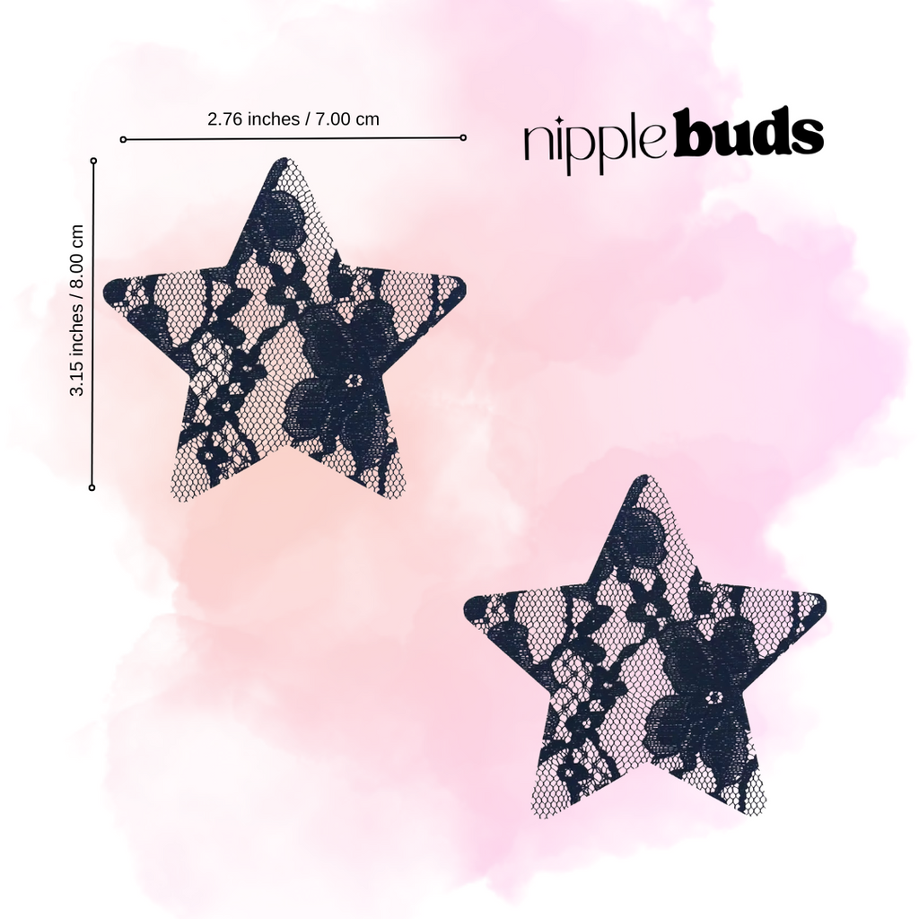 Black Lace Star Nipple Pasties