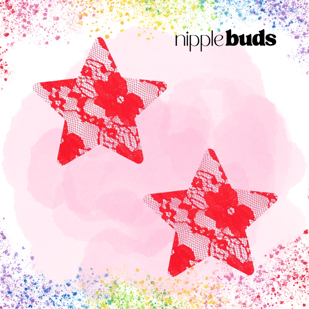 Red Lace Star Nipple Pasties