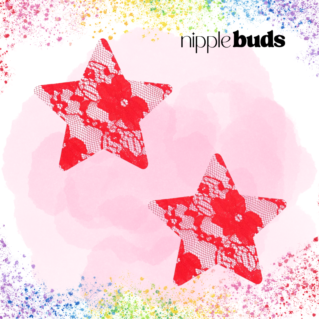 Red Lace Star Nipple Pasties