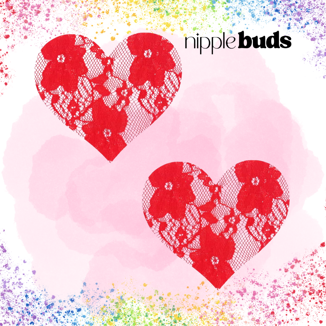 Red Lace Heart Nipple Pasties