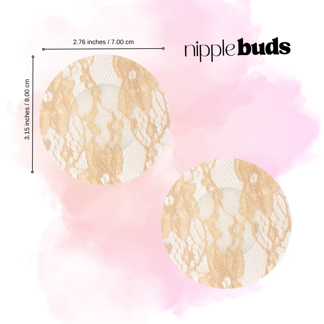 Beige Lace Circle Nipple Pasties