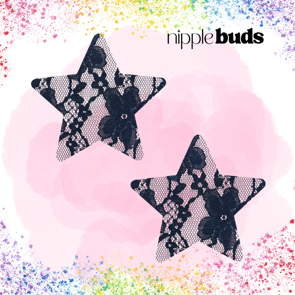 Black Lace Star Nipple Pasties