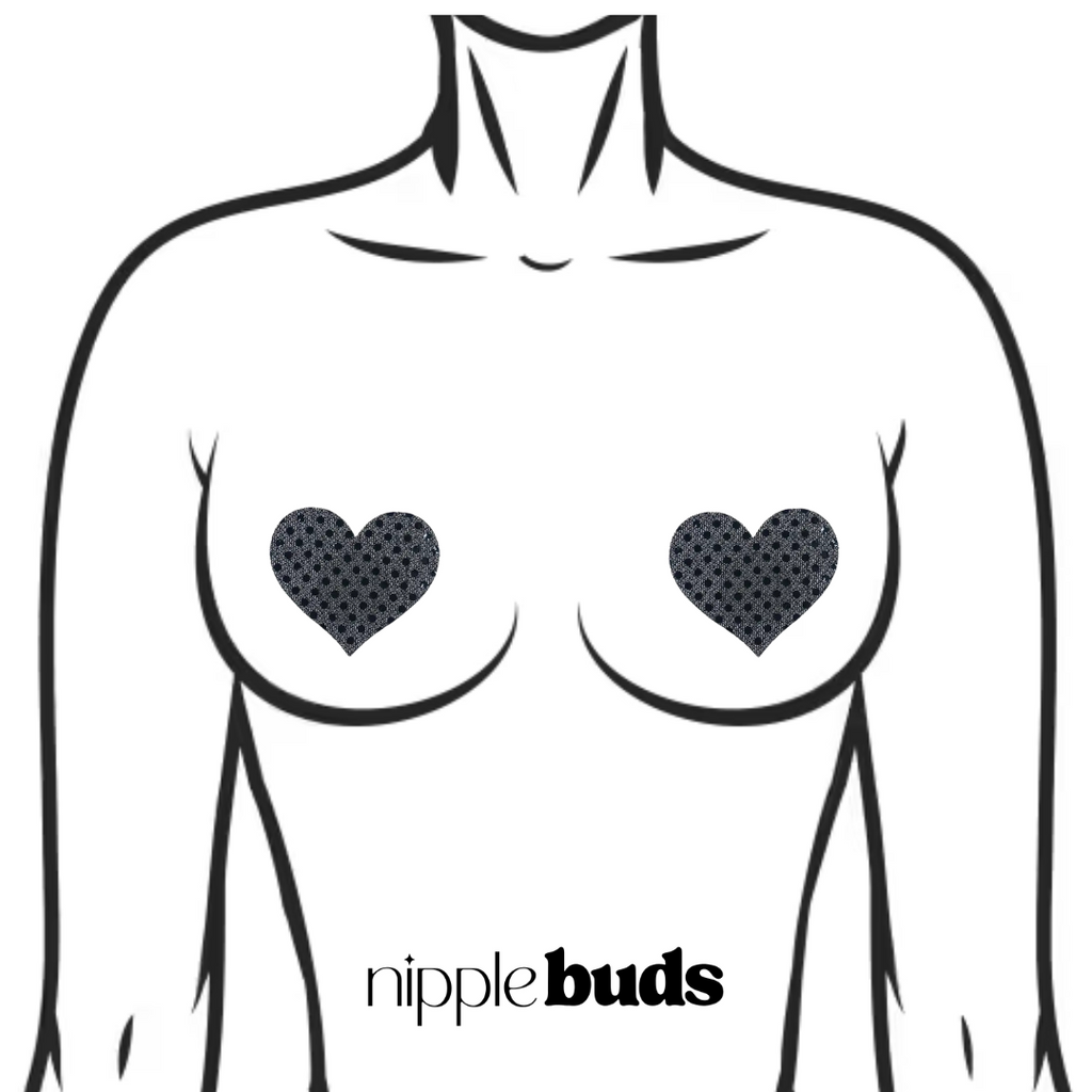 Black Heart Dotted Nipple Pasties