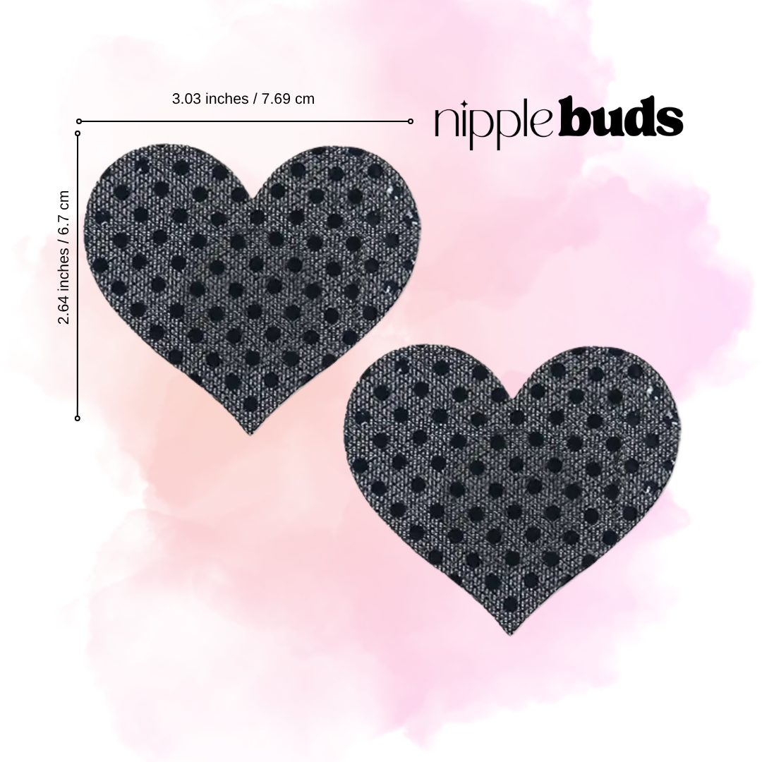 Black Heart Dotted Nipple Pasties